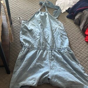 Soho Light Blue Halter Jumpsuit
